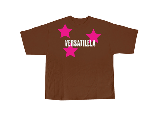Logo tee brown and pink